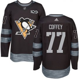 Adidas Pittsburgh Penguins #77 Paul Coffey Black 1917-2017 100th Anniversary Stitched NHL Jersey