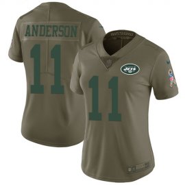 Nike New York Jets #11 Robby Anderson Olive Womens Stitched NFL Limited 2017 Salute to Service Jersey