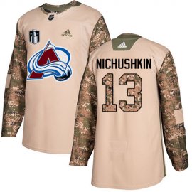 Adidas Colorado Avalanche #13 Valeri Nichushkin Camo 2022 Stanley Cup Final Patch Authentic Veterans Day Stitched NHL Jersey Mens