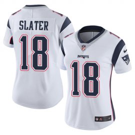 Nike New England Patriots #18 Matt Slater White Womens Stitched NFL Vapor Untouchable Limited Jersey