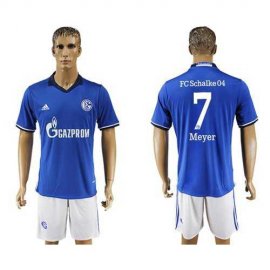 Schalke 04 #7 Meyer Blue Home Soccer Club Jersey