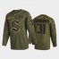Seattle Seattle Kraken #31 Philipp Grubauer Mens Adidas Veterans Day 2022 Military Appreciation NHL Jersey – Olive Mens