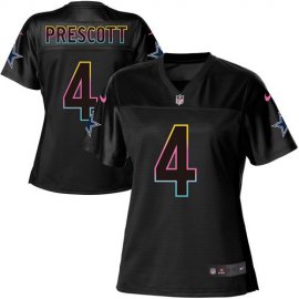 Nike Dallas Cowboys #4 Dak Prescott Black Womens NFL Fashion Game Jersey