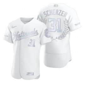 Washington Nationals #31 Max Scherzer Mens Nike Platinum MLB MVP Limited Player Edition Jersey