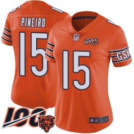 Nike Chicago Bears #15 Eddy Pineiro Orange Womens Stitched NFL Limited Rush 100th Season Jersey