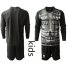 France Blank Black Goalkeeper Long Sleeves Kid Soccer Country Jersey