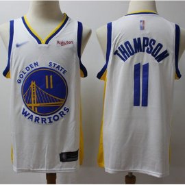 Warriors #11 Klay Thompson White Basketball Swingman Association Edition 2019/2020 Jersey