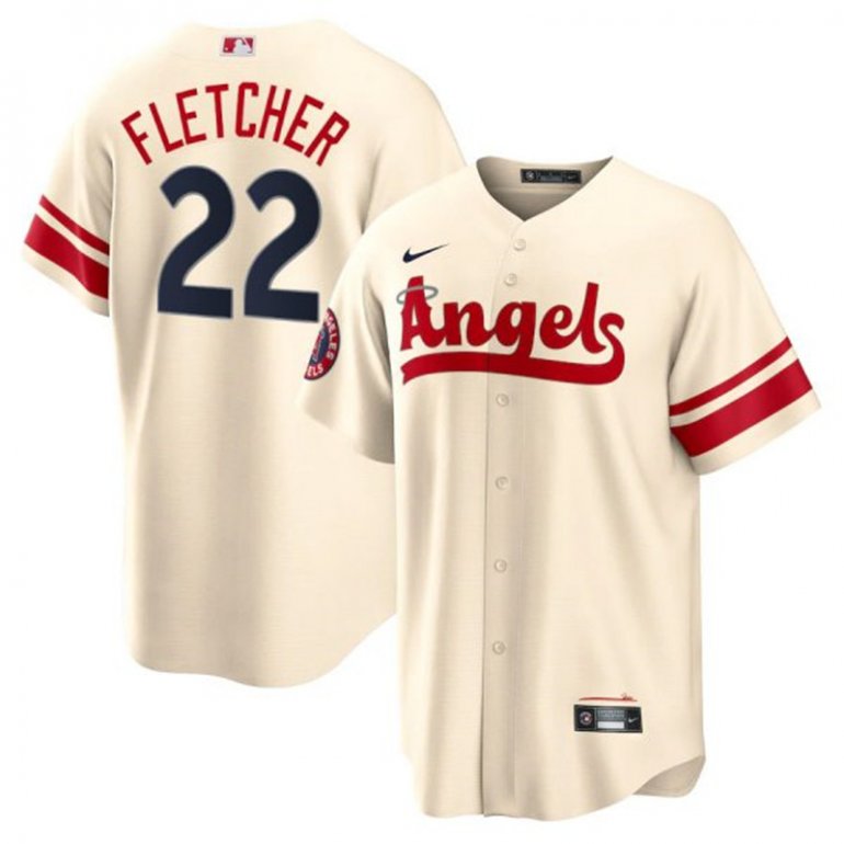 Angels 22 David Fletcher Cream 2022 City Connect Cool Base Jersey Angels 22 David Fletcher Cream 2022 City Connect Cool Base Jersey