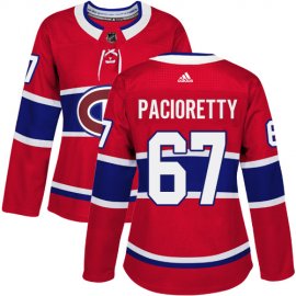 Adidas Montreal Canadiens #67 Max Pacioretty Red Home Authentic Womens Stitched NHL Jersey