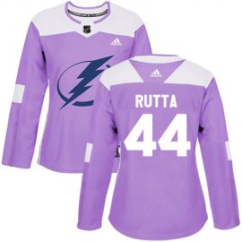 Adidas Tampa Bay Lightning #44 Jan Rutta Purple Authentic Fights Cancer Womens Stitched NHL Jersey