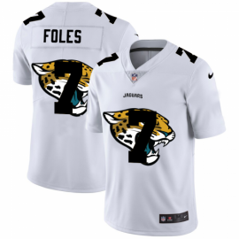 Jacksonville Jaguars #7 Nick Foles White Mens Nike Team Logo Dual Overlap Limited NFL Jersey