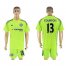 Chelsea #13 Courtois Shiny Green Goalkeeper Soccer Club Jersey