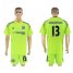 Chelsea #13 Courtois Shiny Green Goalkeeper Soccer Club Jersey