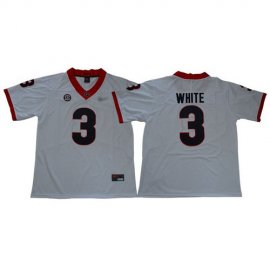Georgia Bulldogs #3 Zamir White White Limited Stitched College Jersey