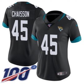 Nike Jacksonville Jaguars #45 KLavon Chaisson Black Team Color Womens Stitched NFL 100th Season Vapor Untouchable Limited Jersey