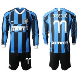Inter Milan #77 Brozovic Home Long Sleeves Soccer Club Jersey