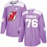 Adidas New Jersey Devils #76 P.K. Subban Purple Authentic Fights Cancer Stitched Youth NHL Jersey