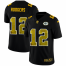 Green Bay Packers #12 Aaron Rodgers Mens Black Nike Golden Sequin Vapor Limited NFL Jersey