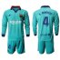 Barcelona #4 I.Rakitic Third Long Sleeves Soccer Club Jersey