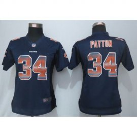 Nike Chicago Bears #34 Walter Payton Navy Blue Team Color Womens Stitched NFL Elite Strobe Jersey