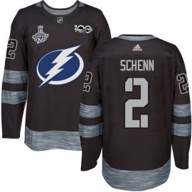 Adidas Tampa Bay Lightning #2 Luke Schenn Black 1917-2017 100th Anniversary 2020 Stanley Cup Champions Stitched NHL Jersey