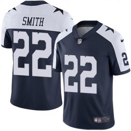 Nike Dallas Cowboys #22 Emmitt Smith Navy Blue Thanksgiving Mens Stitched NFL Vapor Untouchable Limited Throwback Jersey