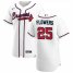 Atlanta Braves #25 Tyler Flowers Mens Nike White Home 2020 Authentic Player MLB Jersey