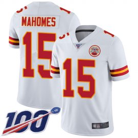 Nike Kansas City Chiefs #15 Patrick Mahomes White Youth Stitched NFL 100th Season Vapor Limited Jersey