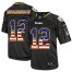 Nike Pittsburgh Steelers #12 Terry Bradshaw Black Mens Stitched NFL Elite USA Flag Fashion Jersey