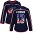 Adidas Columbus Blue Jackets #13 Cam Atkinson Navy Blue Home Authentic USA Flag Womens Stitched NHL Jersey