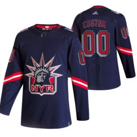 New York Rangers Custom Navy Mens Adidas 2020-21 Alternate Authentic Player NHL Jersey