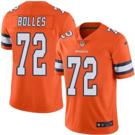 Nike Denver Broncos #72 Garett Bolles Orange Mens Stitched NFL Limited Rush Jersey