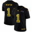 New England New England Patriots #1 Cam Newton Mens Black Nike Golden Sequin Vapor Limited NFL Jersey