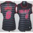 Cheap Women Miami Heat 6 LeBron James Grey With Black Strip Revolution 30 Swingman NBA Jerseys