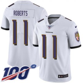Nike Baltimore Ravens #11 Seth Roberts White Mens Stitched NFL 100th Season Vapor Untouchable Limited Jersey