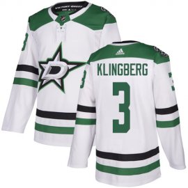 Adidas Dallas Stars #3 John Klingberg White Road Authentic Youth Stitched NHL Jersey