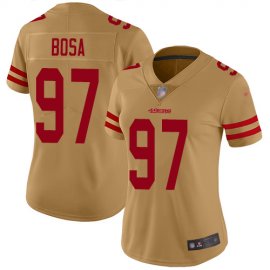 Nike San Francisco 49ers #97 Nick Bosa Gold Womens Stitched NFL Limited Inverted Legend Jersey