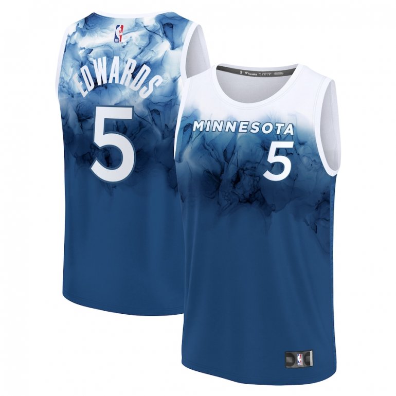 Anthony Edwards Minnesota Timberwolves Fanatics Branded Youth 2023/24 Fast Break Jersey – Blue – City Edition