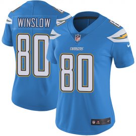Nike Los Angeles Chargers #80 Kellen Winslow Electric Blue Alternate Womens Stitched NFL Vapor Untouchable Limited Jersey