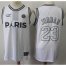 Bulls #23 Michael Jordan White Ici Cest Paris Stitched NBA Jersey
