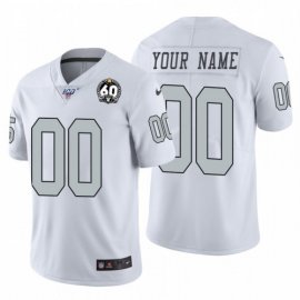 Nike Raiders Custom White 60th Anniversary Patch Mens Stitched NFL 100 Limited Color Rush Jersey