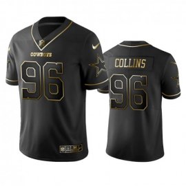 Nike Dallas Cowboys #96 Maliek Collins Black Golden Limited Edition Stitched NFL Jersey