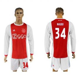 Ajax #34 Nouri Home Long Sleeves Soccer Club Jersey