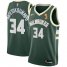 Nike Milwaukee Bucks #34 Giannis Antetokounmpo 2021 NBA Finals Champions Swingman Icon Edition Jersey Green Mens