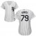 Chicago White Sox #79 Jose Abreu White(Black Strip) Home Womens Stitched MLB Jersey