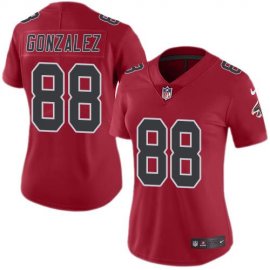 Nike Atlanta Falcons #88 Tony Gonzalez Red Womens Stitched NFL Limited Rush Jersey