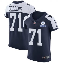 Nike Dallas Cowboys #71 Lael Collins Navy Blue Thanksgiving Mens Stitched With Established In 1960 Patch NFL Vapor Untouchable Throwback Elite Jersey