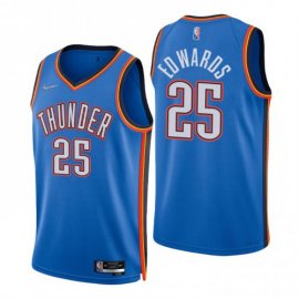 Nike Oklahoma City Thunder #25 Rob Edwards Blue Mens 2021-22 NBA 75th Anniversary Diamond Swingman Jersey – Icon Edition Mens