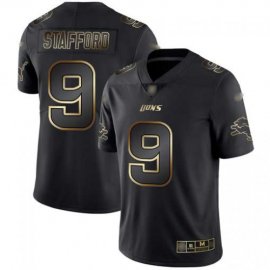 Nike Detroit Lions #9 Matthew Stafford Black/Gold Mens Stitched NFL Vapor Untouchable Limited Jersey