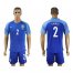 Brazil #2 Danilo Blue Soccer Country Jersey